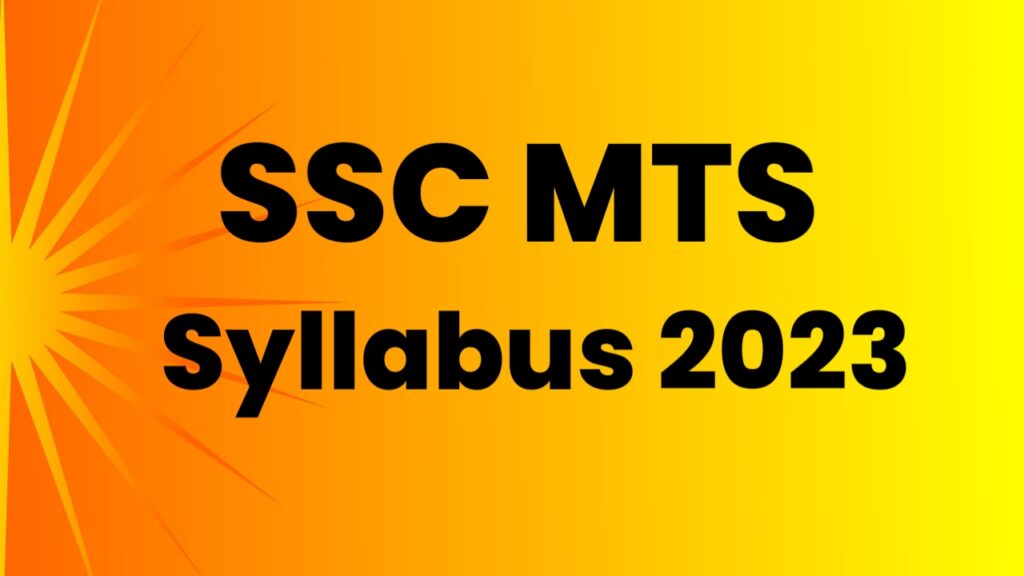 SSC MTS 2023 Syllabus 